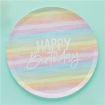 Picture of ECO PASTEL RAINBOW HAPPY BDAY PAPER PLATES 23CM - 8 PACK
